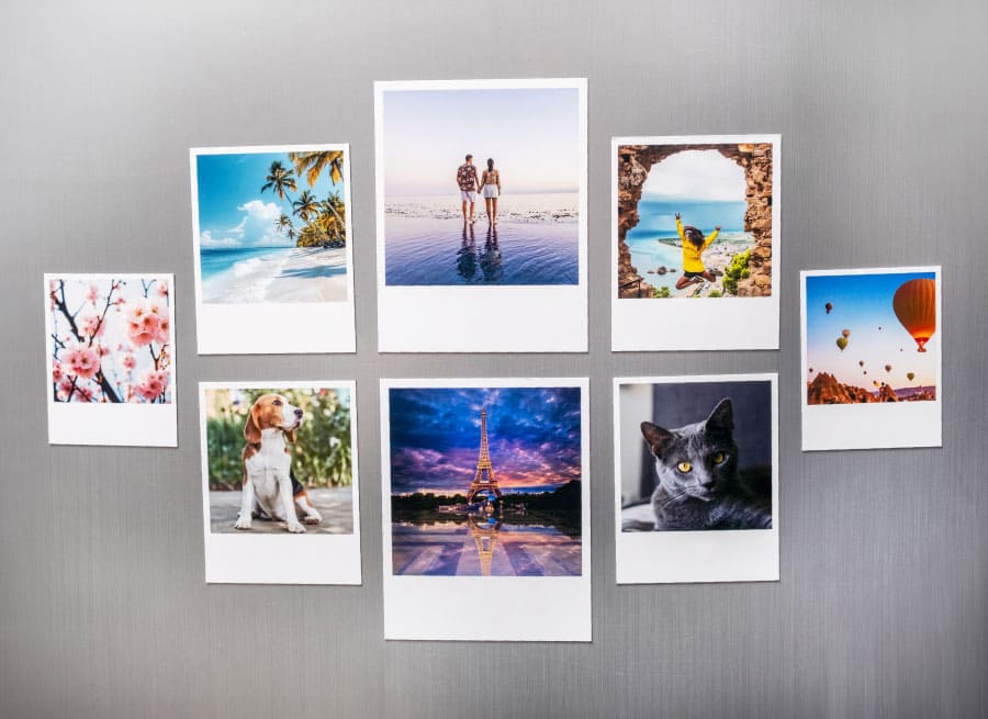 polaroid style photo magnets