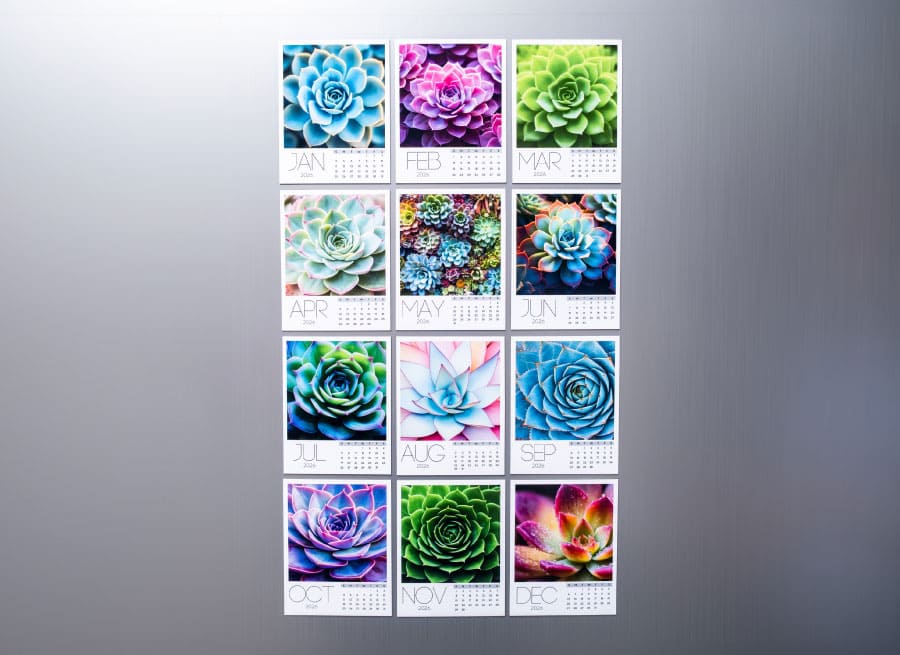 succulent inspired fridge calendar